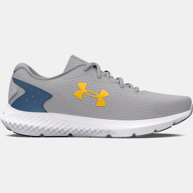 Men's  Under Armour  Charged Rogue 3 Running Shoes Mod Gray / Varsity Blue / Tahoe Gold 6.5